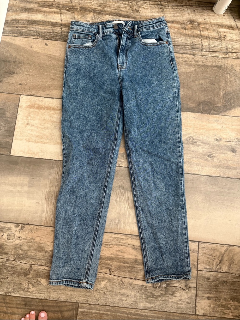 Cello Women's Acid Wash Blue High-Rise Jeans